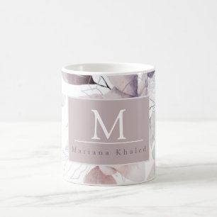 Floral Birds Paars en witte natuur baby shower Koffiemok