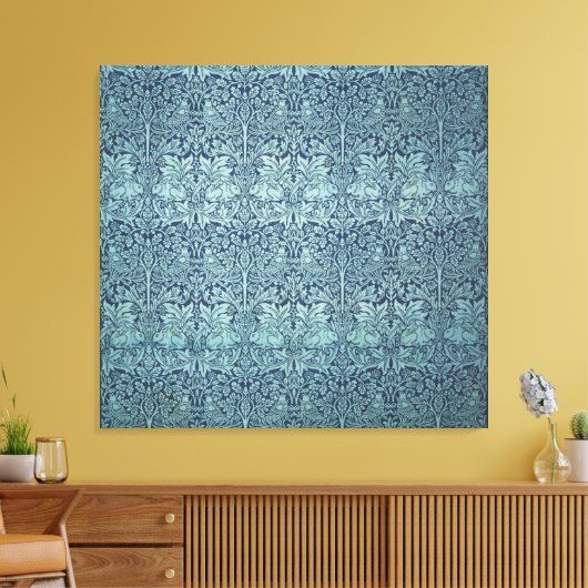 Floral Birds William Morris Brer Rabbit Canvas Afdruk (Insitu (Woonkamer))