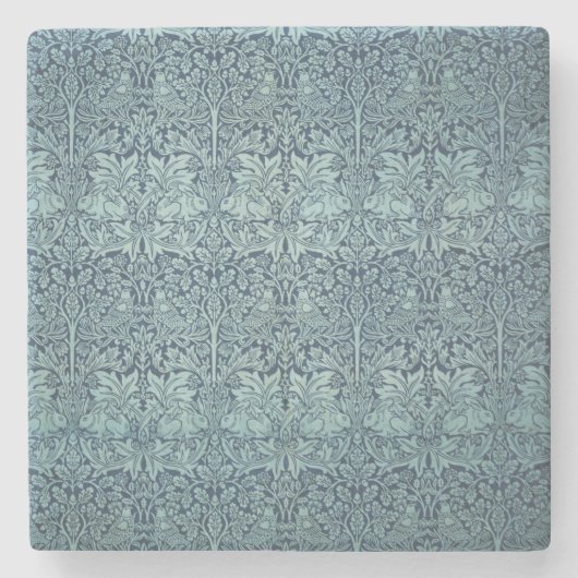 Floral Birds William Morris Brer Rabbit Stenen Onderzetter (Voorkant)