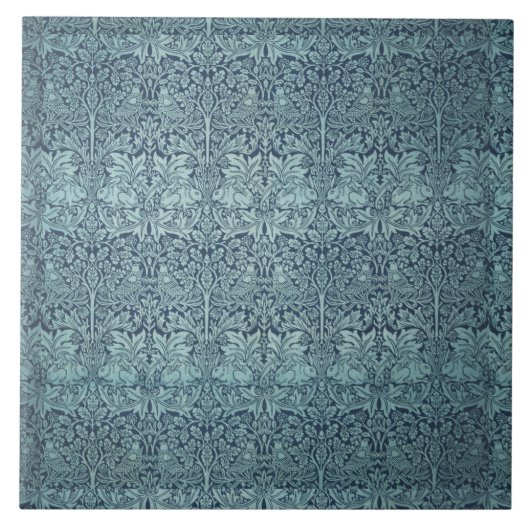  Floral Birds William Morris Brer Rabbit Tegeltje (Voorkant)