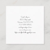 Floral Birth Coach Doula Vierkante Visitekaartje (Achterkant)