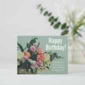 Floral Birthday Blessing Briefkaart (Staand voorkant)