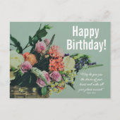 Floral Birthday Blessing Briefkaart (Voorkant)