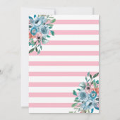 Floral Birthday Blue roze Waterverf Rustic Modern Kaart (Achterkant)