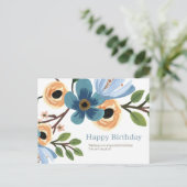 Floral Birthday  Briefkaart (Staand voorkant)