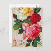  Floral Birthday Briefkaart (Voorkant / Achterkant)