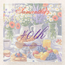 Floral Birthday Brunch Glazen Onderzetter