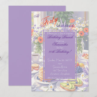 Floral Birthday Brunch Uitnodiging