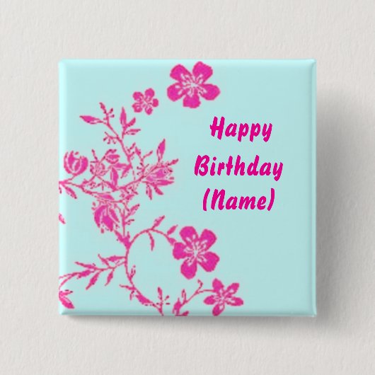 Floral Birthday Button (Voorkant)