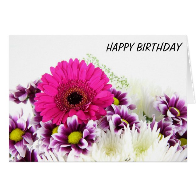 Floral Birthday Card (Voorkant Horizontaal)