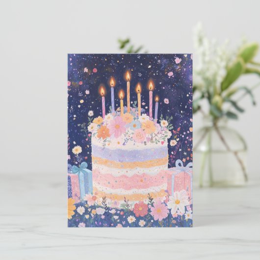 Floral Birthday Card (Staand voorkant)