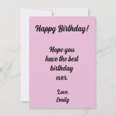 Floral Birthday Card (Achterkant)