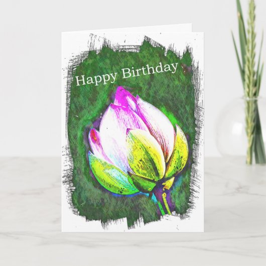 Floral Birthday Card Kaart (Voorkant)