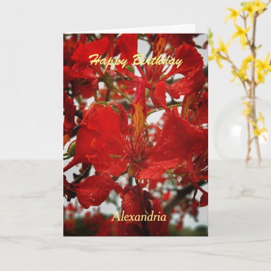 Floral Birthday Custom Kaart (Gele Bloem)