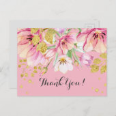 FLORAL, BIRTHDAY DANK JE KAART (Voorkant / Achterkant)