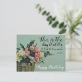 Floral Birthday Dit is dag Briefkaart (Staand voorkant)