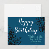 Floral Birthday Dit is de dag van het Briefkaart (Voorkant / Achterkant)