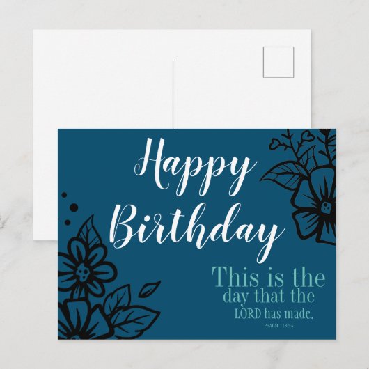 Floral Birthday Dit is de dag van het Briefkaart (Voorkant / Achterkant)