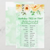 Floral Birthday Dit of dat spel (Voorkant / Achterkant)