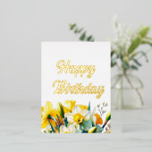 Floral Birthday Folie Feestdagen Briefkaart (Staand Voorkant)