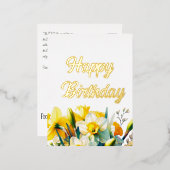 Floral Birthday Folie Feestdagen Briefkaart (Voorkant / Achterkant)