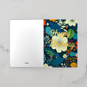 Floral Birthday Folie Wenskaart (Buiten Laag)