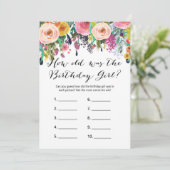 Floral Birthday Games x2 - telefoonspel | Wie weet Kaart (Staand voorkant)