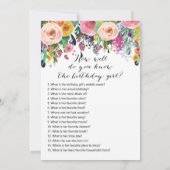 Floral Birthday Games x2 - telefoonspel | Wie weet Kaart (Achterkant)