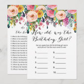 Floral Birthday Games x2 - telefoonspel | Wie weet Kaart (Voorkant / Achterkant)