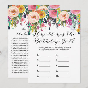 Floral Birthday Games x2 - telefoonspel Wie weet Kaart