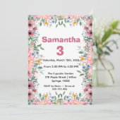 Floral Birthday Invitation, Wildflowers Birthday  Kaart (Staand voorkant)