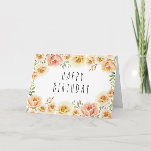 Floral Birthday Kaart (Voorkant)