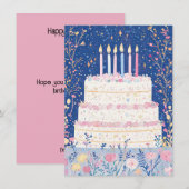  Floral Birthday Kaart (Voorkant / Achterkant)