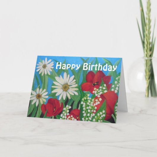 Floral Birthday Kaart (Voorkant)