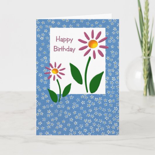 Floral Birthday Kaart (groot afdrukken) (Voorkant)
