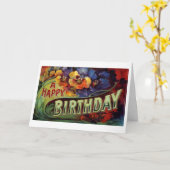  Floral Birthday-kaart Kaart (Gele Bloem)