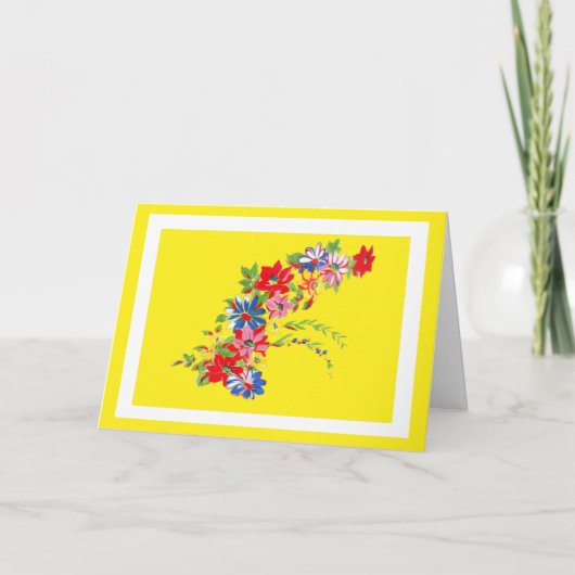  Floral Birthday-kaart Kaart (Voorkant)