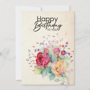 Floral Birthday kaart voor haar