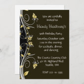 Floral Birthday Party Invitation Kaart (Voorkant / Achterkant)