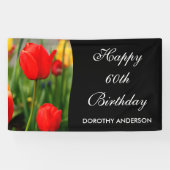 Floral Birthday Party Spandoek (Horizontaal)
