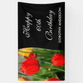 Floral Birthday Party Spandoek (Verticaal)