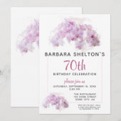 Floral Birthday Party (Waterverf van roze orchidee Kaart (Voorkant / Achterkant)