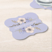 Floral Birthday Peach Violet Vijf Petal Wilde Roos Kartonnen Onderzetters (Gekanteld)