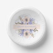 Floral Birthday Peach Violet Vijf Petal Wilde Roos Papieren Kommen (Voorkant)