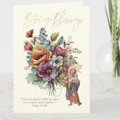 Floral Birthday Religious Scripting Jesus Bedankkaart