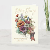 Floral Birthday Religious Scripting Jesus Bedankkaart (Voorkant)