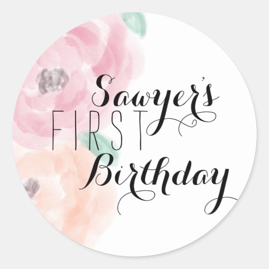 Floral Birthday Sticker (Voorkant)