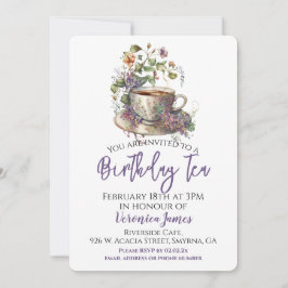 Floral Birthday Tea Party Kaart