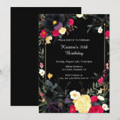 Floral Birthday Uitnodiging (Voorkant / Achterkant)