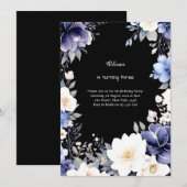 Floral Birthday Uitnodiging (Voorkant / Achterkant)